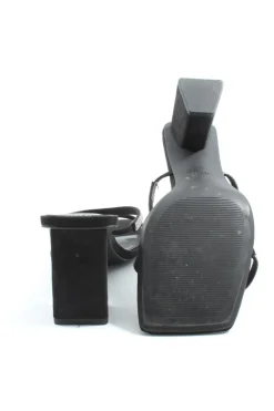 Pantoletten>H&M Absatz Pantoletten Größe 38 silberfarben