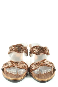 Pantoletten>le blonde Absatz Pantoletten Größe 38 braunbronzefarben