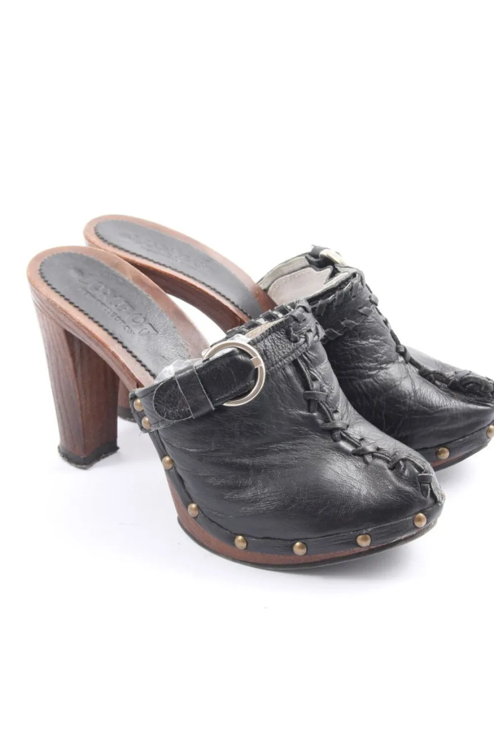 Pantoletten> Absatz Pantoletten Größe 37 schwarzbraun