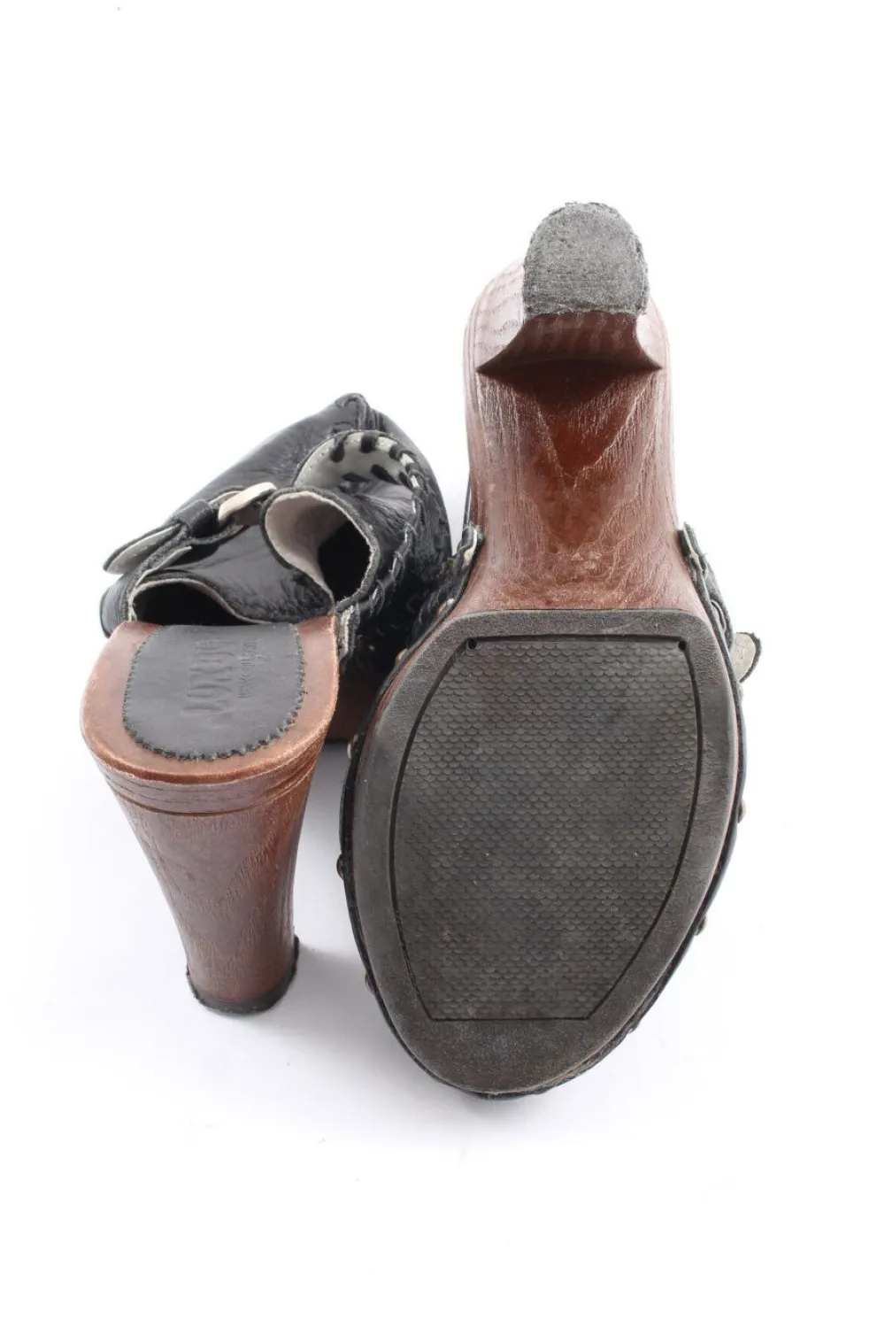 Pantoletten> Absatz Pantoletten Größe 37 schwarzbraun