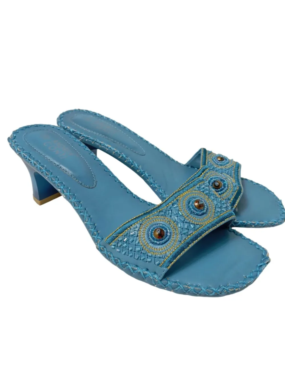 Pantoletten>Andrea Conti Absatz Pantoletten Größe 38 blau