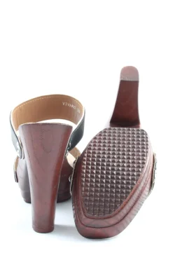 Pantoletten>Cassis Absatz Pantoletten Größe 39 schwarzbraun