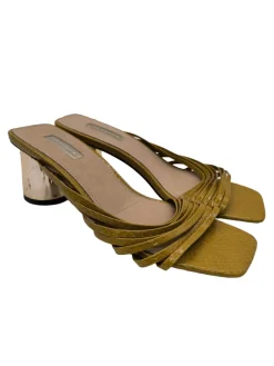 Pantoletten>Topshop Absatz Pantoletten Größe 39 khaki