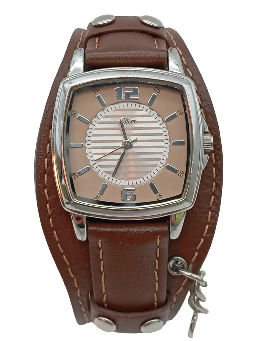 Uhren>s.Oliver Analoguhr silberfarbenbraun