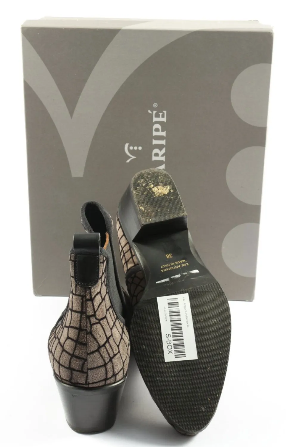 Boots>Lav. Artigiana Ankle Boots Größe 38 graubraunschwarz