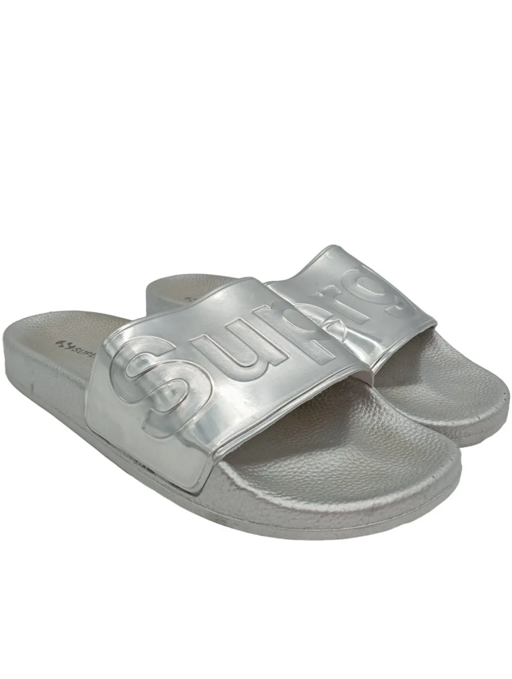 Pantoletten>Superga Badeslipper Größe 40 silberfarben