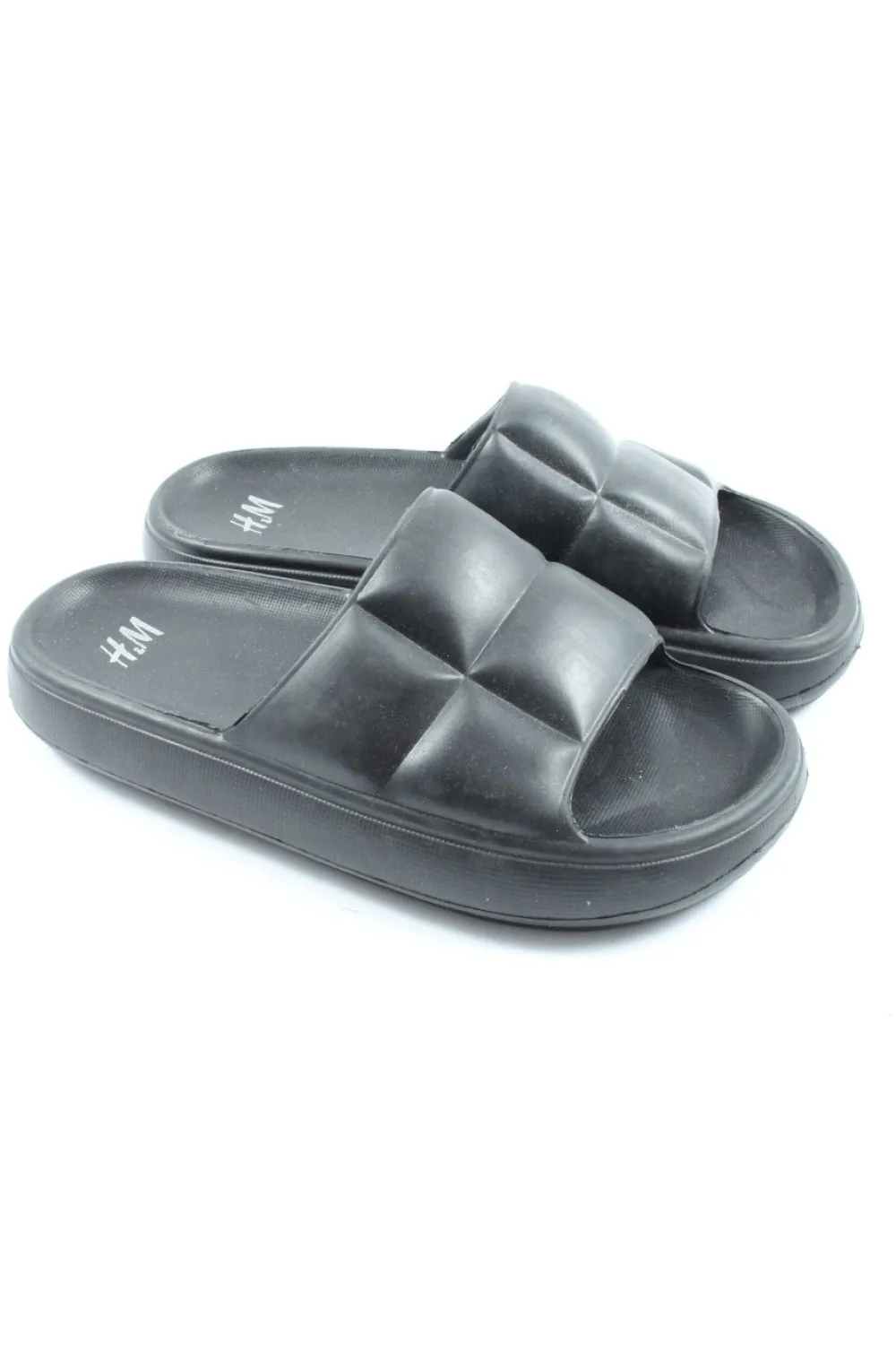 Pantoletten>H&M Badeslipper Größe 39 schwarz