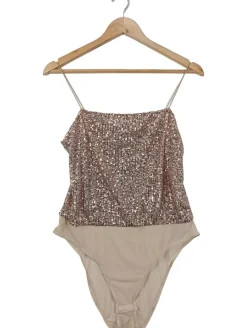 Bodies>Miss Selfridge Basic-Body Größe 44 wollweißgoldfarben