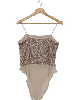 Bodies>Miss Selfridge Basic-Body Größe 44 wollweißgoldfarben