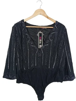 Bodies>lovedrobe Basic-Body Größe 40 schwarzsilberfarben