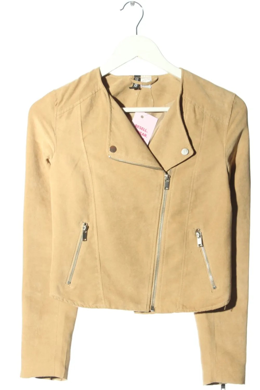 Jacken>H&M Bikerjacke Größe 32 wollweiß