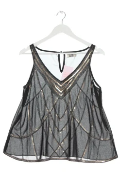 Tops>Holly Bracken Blusentop Größe 36 schwarzgoldfarben