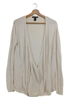 Jacken>Mango Cardigan Größe 40 wollweiß