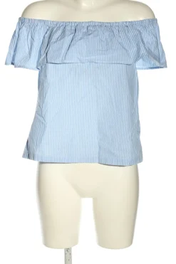 Blusen>H&M Divided Carmen-Bluse Größe 40 weißblau
