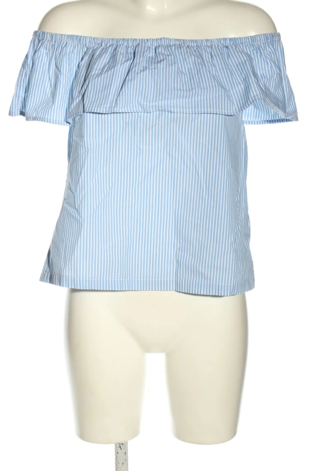 Blusen>H&M Divided Carmen-Bluse Größe 40 weißblau