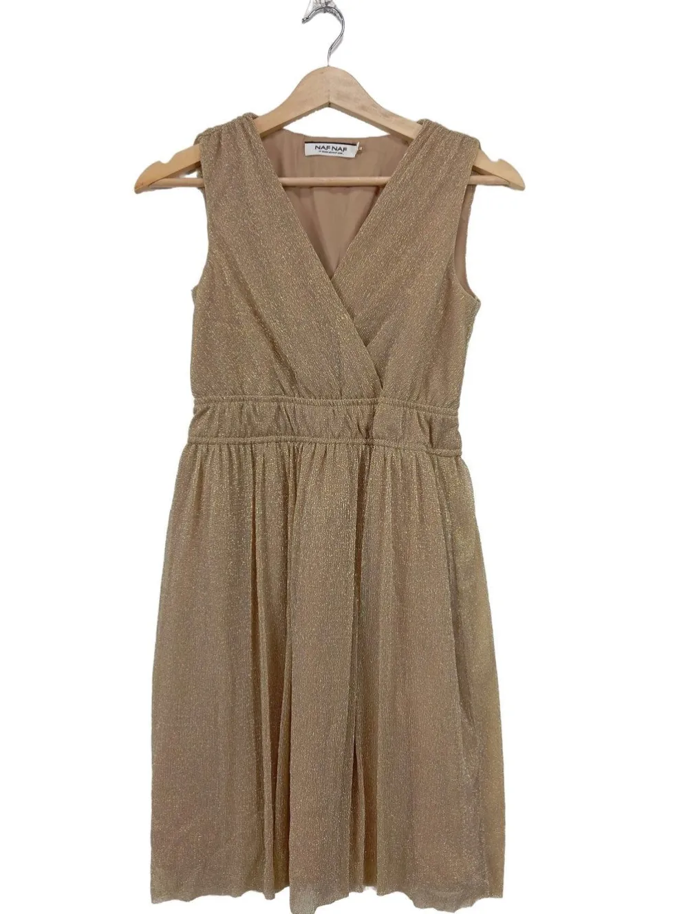 Kleider>Naf naf Cocktailkleid Größe 32 goldfarben