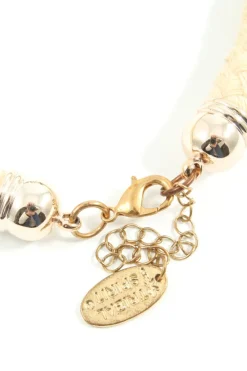 Colliers>Tribal Spirit Collier goldfarbenwollweiß