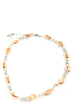 Colliers>Loculi Collier hellorangesilberfarben