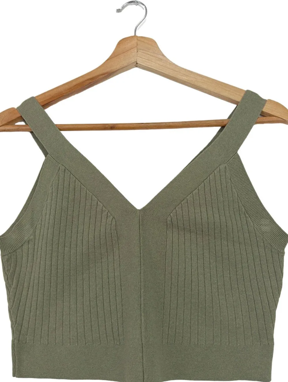 Tops>H&M Cropped Top Größe 36 khaki