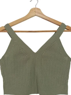Tops>H&M Cropped Top Größe 36 khaki