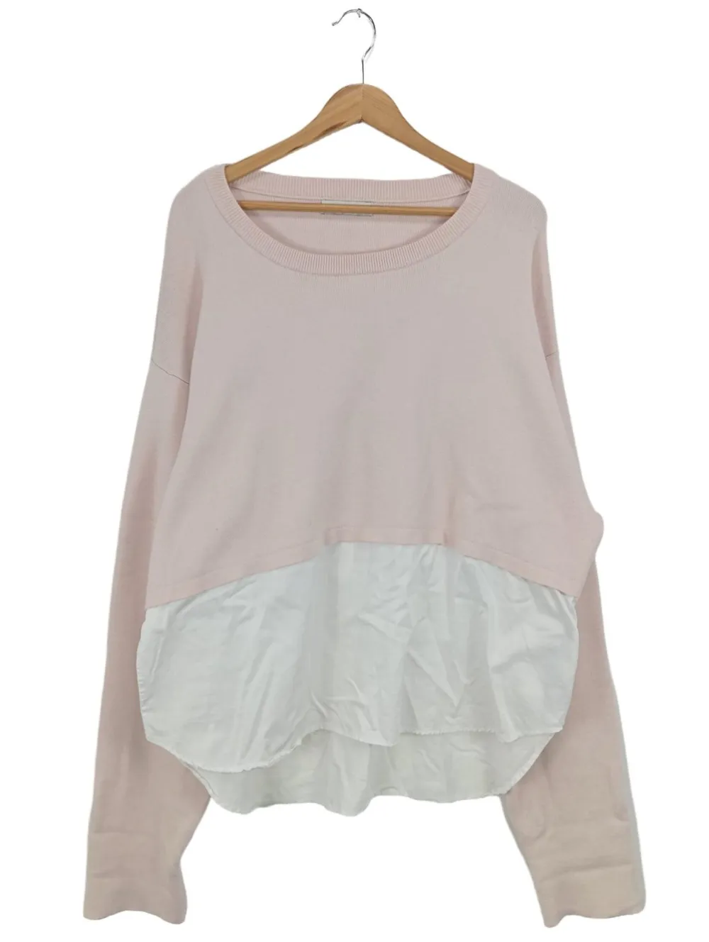 Pullover>Zara Knit Feinstrickpullover Größe 38 pinkweiß