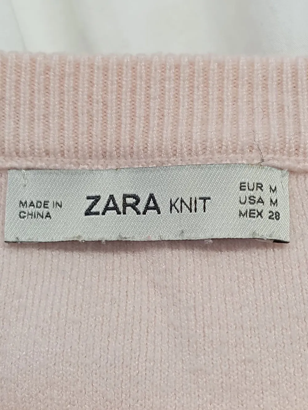 Pullover>Zara Knit Feinstrickpullover Größe 38 pinkweiß