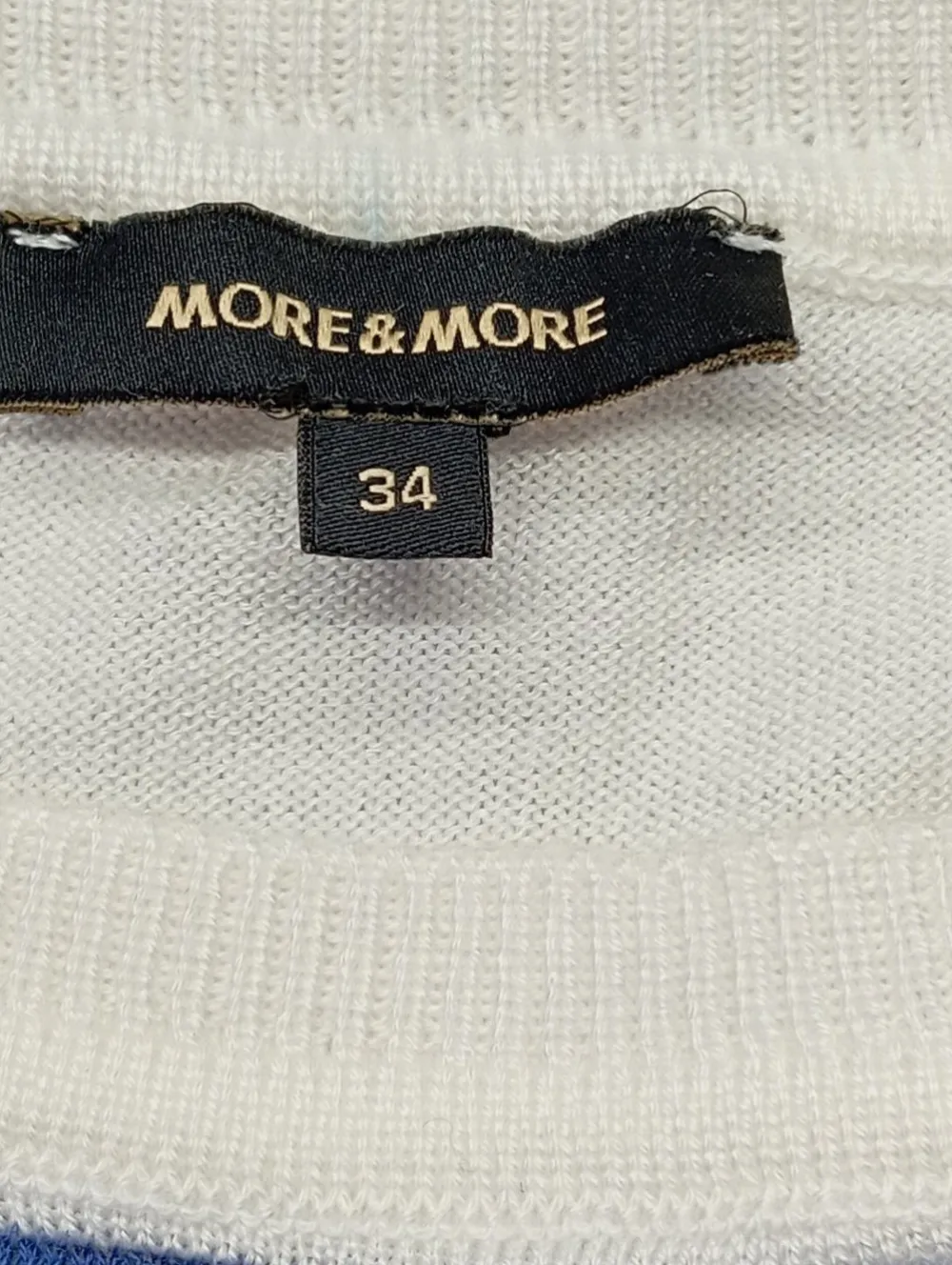 Pullover>More & More Feinstrickpullover Größe 34 weißblau