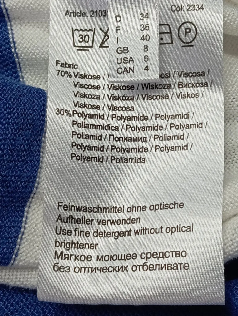 Pullover>More & More Feinstrickpullover Größe 34 weißblau