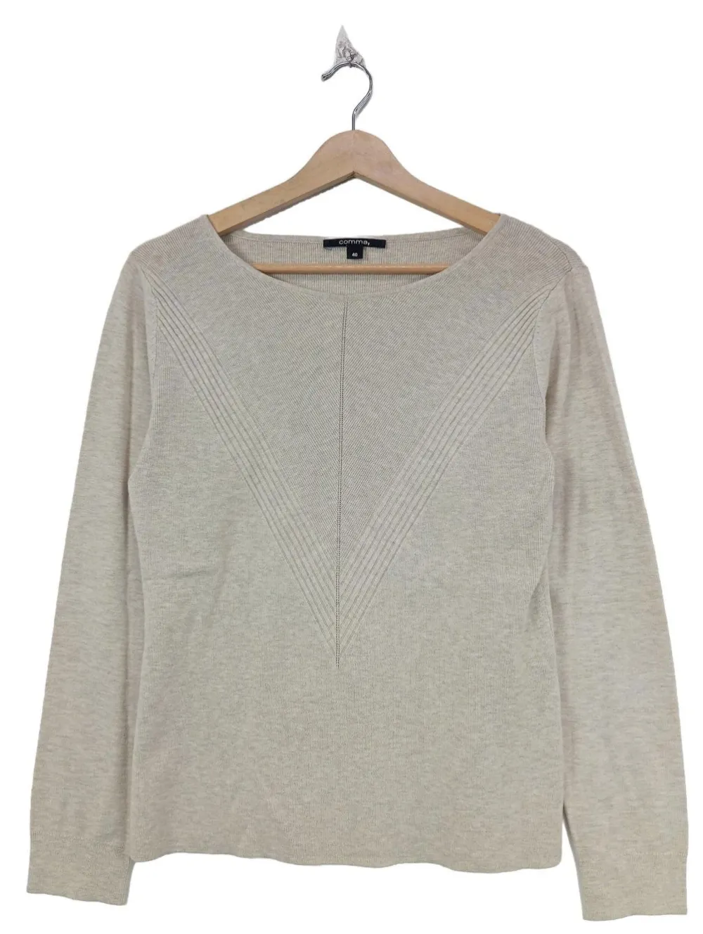 Pullover>Comma Feinstrickpullover Größe 40 wollweiß