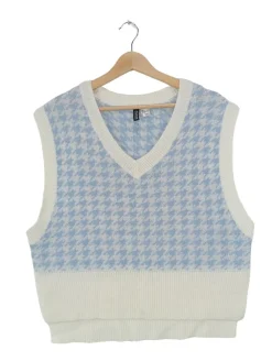 Pullunder>H&M Feinstrickpullunder Größe 38 blauweiß