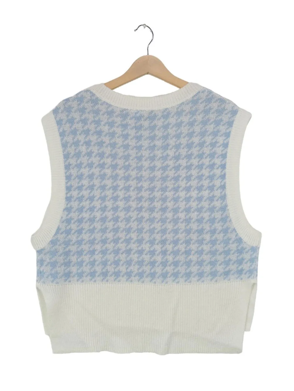 Pullunder>H&M Feinstrickpullunder Größe 38 blauweiß