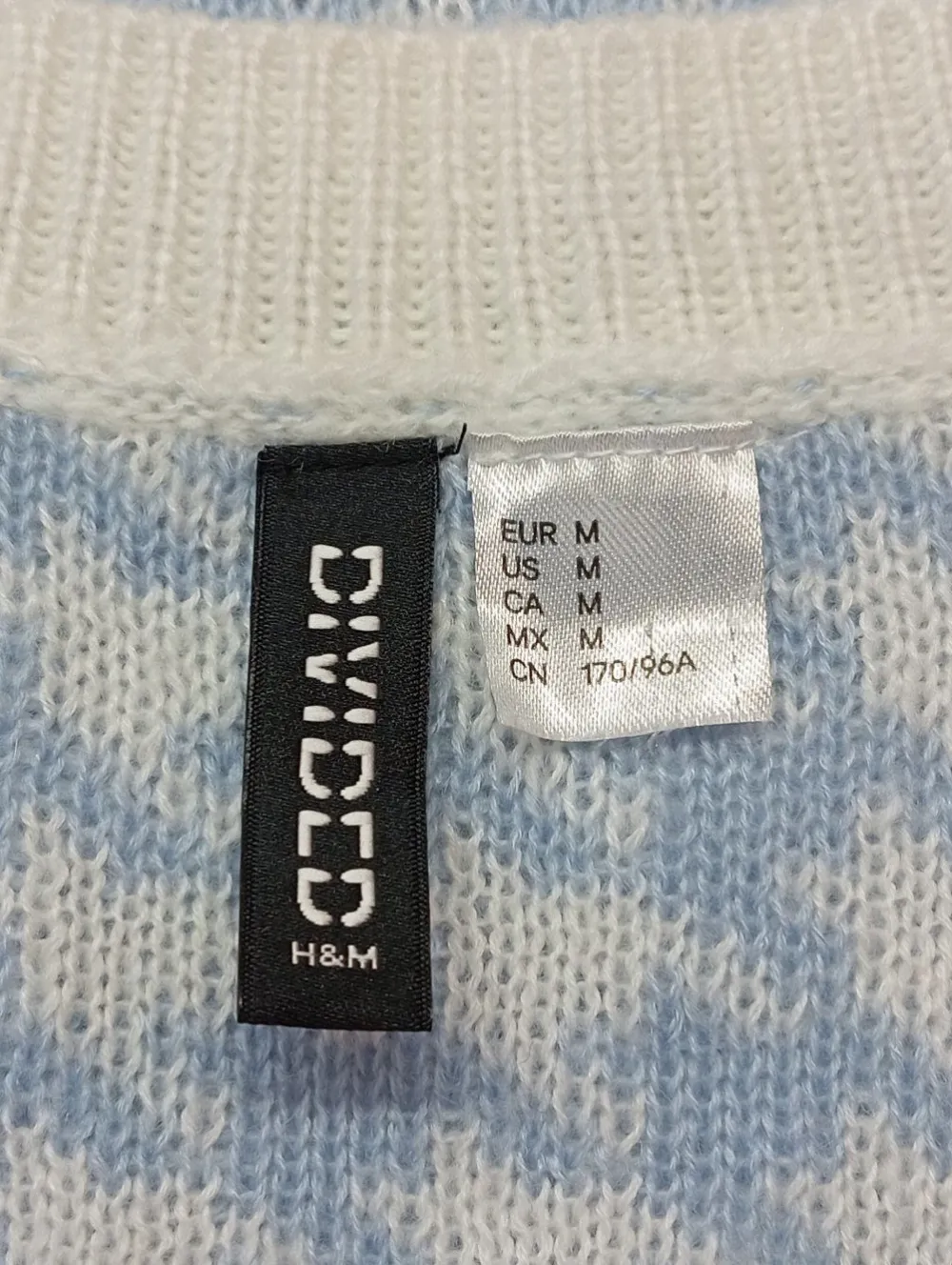 Pullunder>H&M Feinstrickpullunder Größe 38 blauweiß