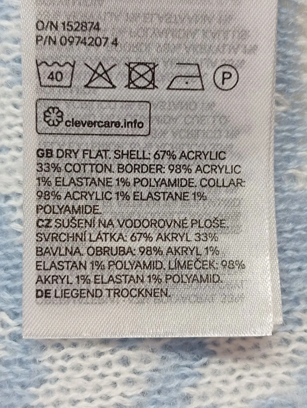 Pullunder>H&M Feinstrickpullunder Größe 38 blauweiß