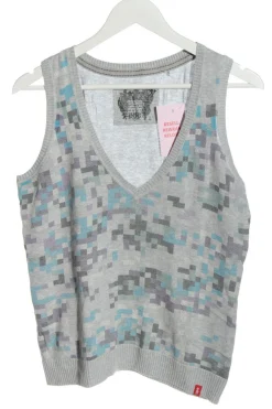 Pullunder>edc Feinstrickpullunder Größe 40 hellgraublau