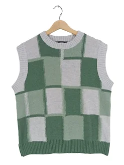 Pullunder>someday Feinstrickpullunder Größe 38 grünweiß