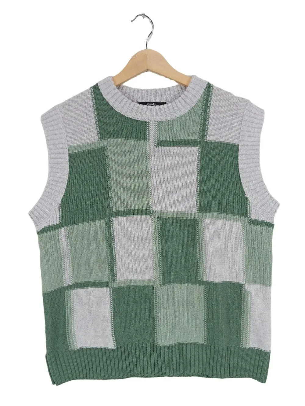 Pullunder>someday Feinstrickpullunder Größe 38 grünweiß