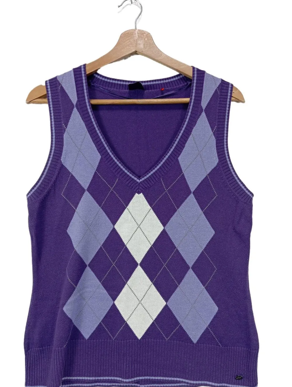 Pullunder>s.Oliver Feinstrickpullunder Größe 38 lilaweiß