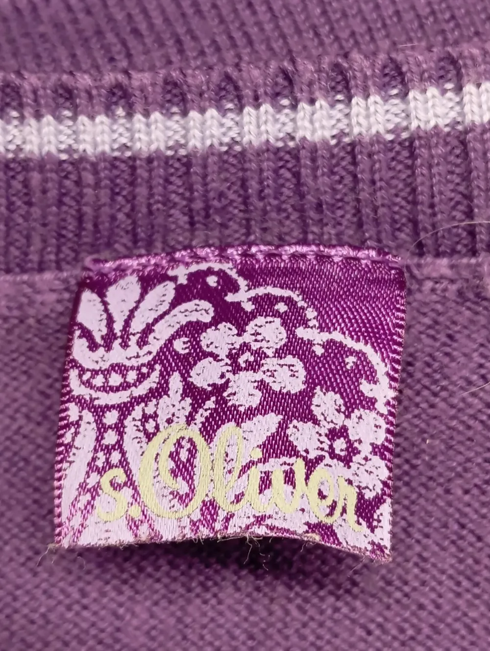 Pullunder>s.Oliver Feinstrickpullunder Größe 38 lilaweiß