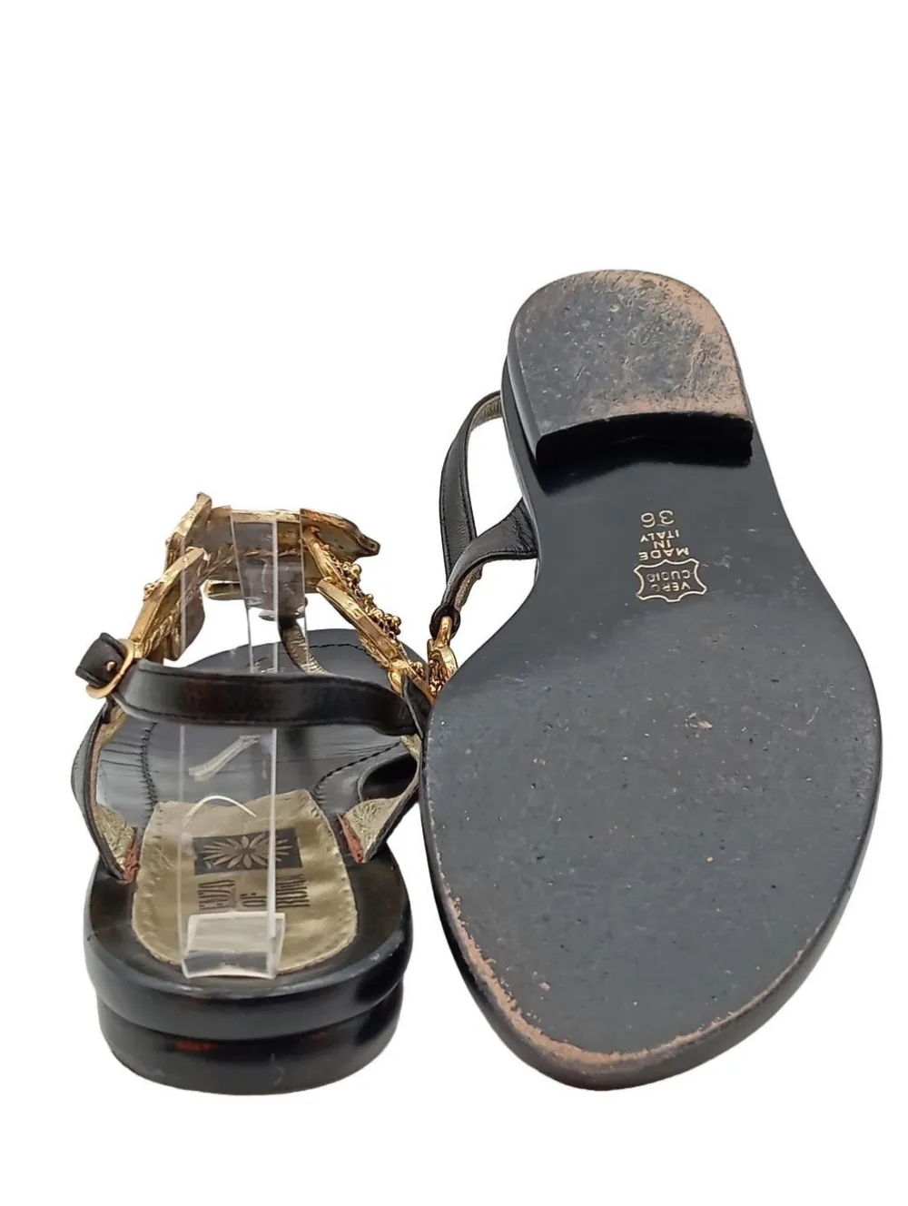 Sandalen>ENZO ROMA Flip Flop Sandalen Größe 36 goldfarben