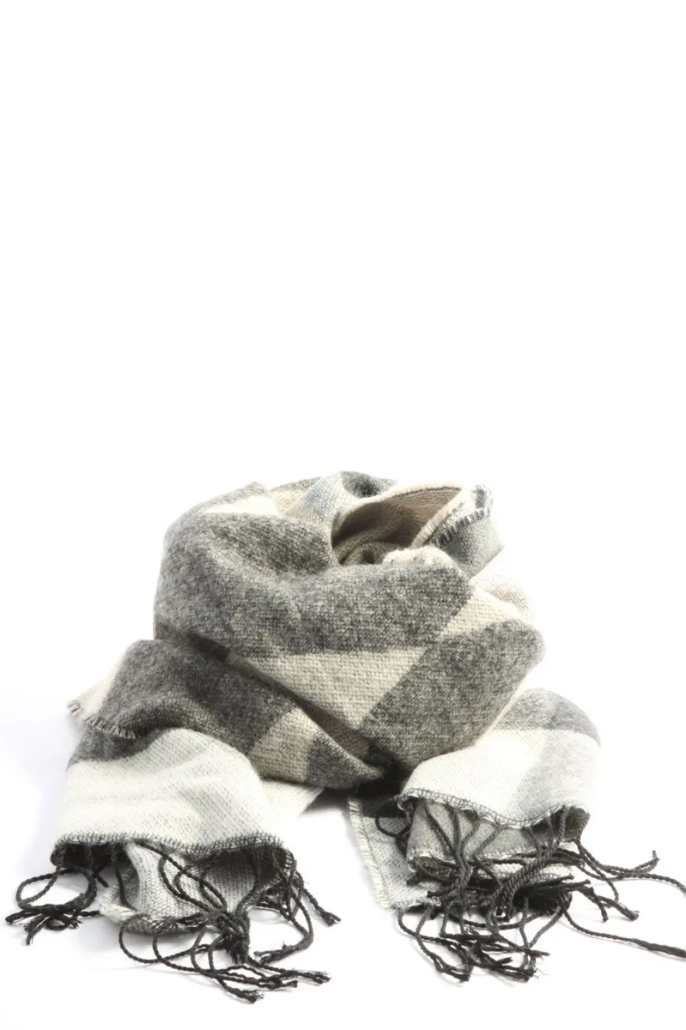 Schals>Pieces Fransenschal hellgrauweiß