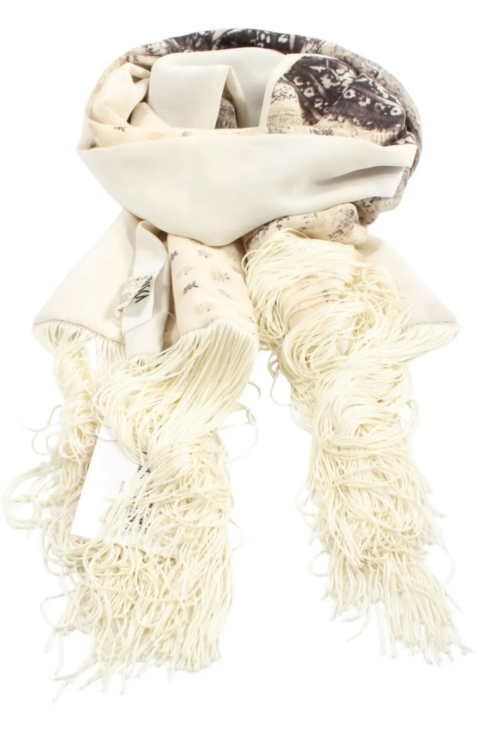 Schals>Crisca Fransenschal wollweißbraun