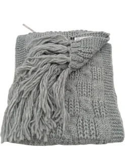 Schals>Seeberger Fransenschal hellgrau