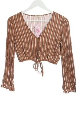 Blusen>La Hearts Hemd-Bluse Größe 36 braunweiß