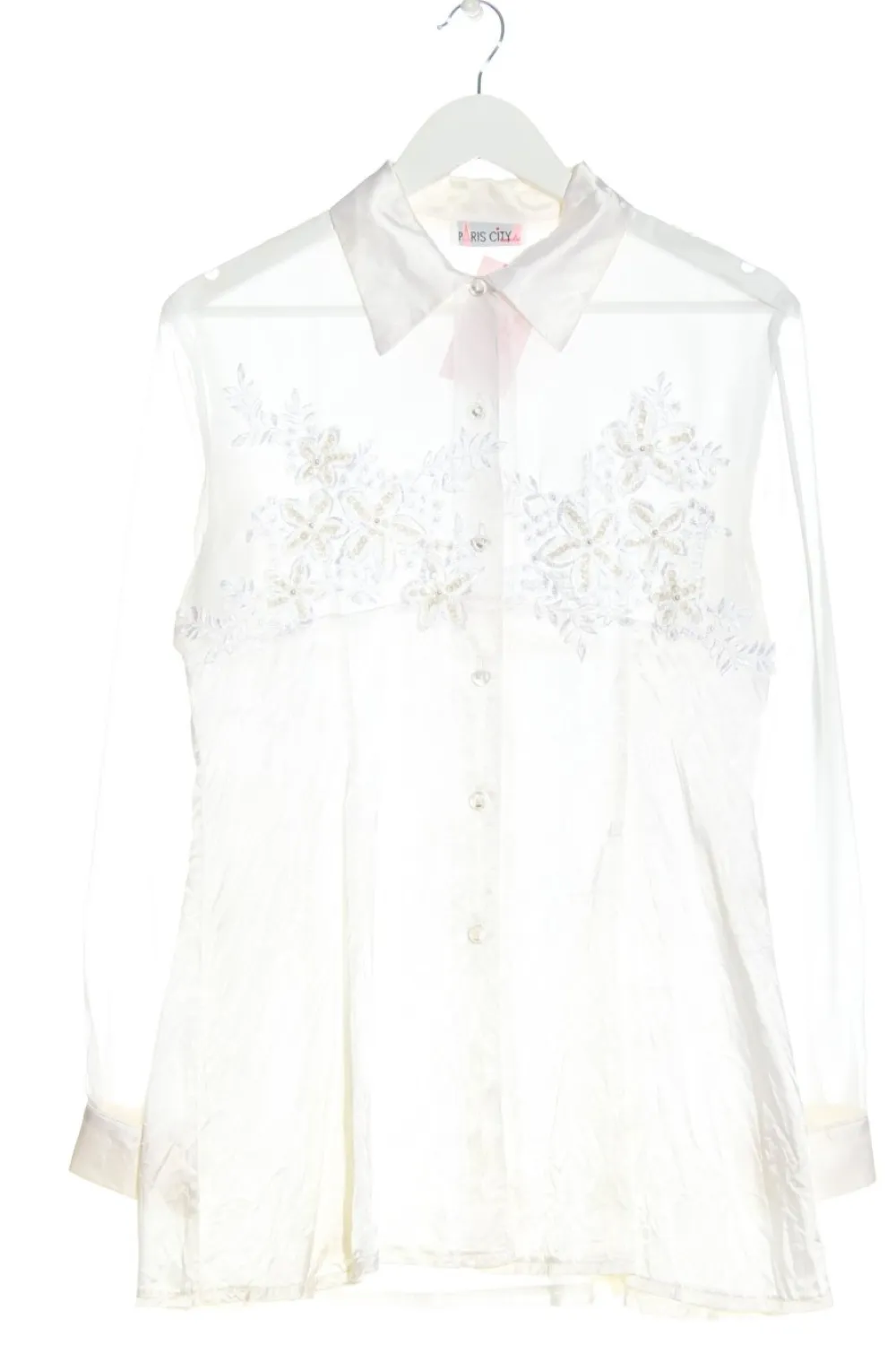 Blusen> Hemd-Bluse Größe 38 wollweiß