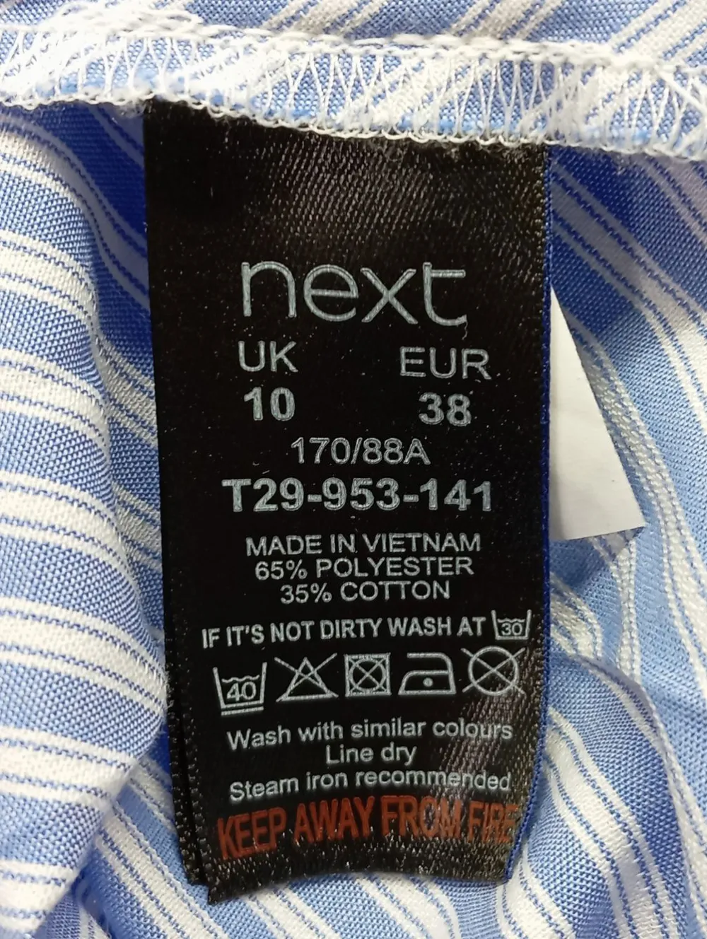 Kleider>Next Hemdblusenkleid Größe 38 blau