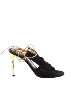 Sandaletten>Diane von Furstenberg High Heel Sandaletten Größe 38 schwarzgoldfarben