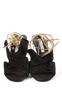 Sandaletten>Diane von Furstenberg High Heel Sandaletten Größe 38 schwarzgoldfarben