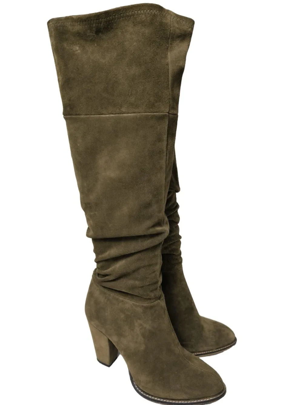 Stiefel>Zara Basic High Heel Stiefel Größe 41 khaki