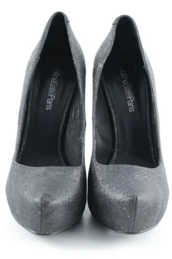 Pumps>Dolfine Satiu00e9 Paris High Heels Größe 39 schwarzsilberfarben