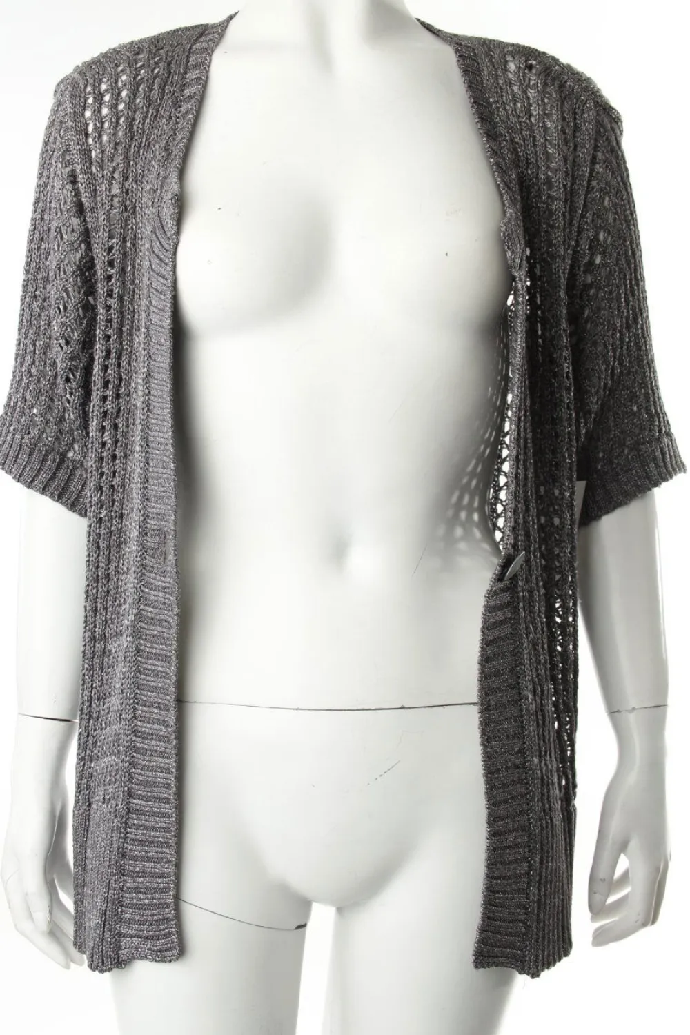 Strickbekleidung>Bonita Häkel Cardigan Größe 42 grau